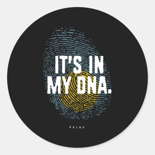 Het zit in mijn DNA Palau vlag Palauan wortels Ronde Sticker (Voorkant)