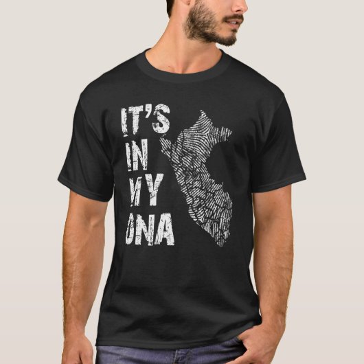  het zit in mijn DNA Peru vingerafdruk kaart Peruv T-shirt (Voorkant)