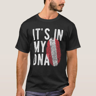 het zit in mijn DNA Peru vlag Vingerafdruk T-shirt