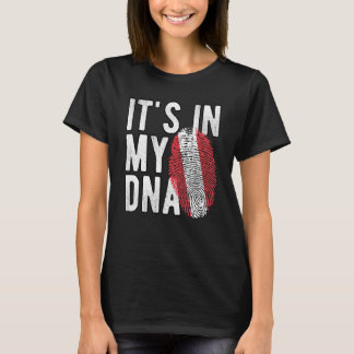 het zit in mijn DNA Peru vlag Vingerafdruk T-shirt