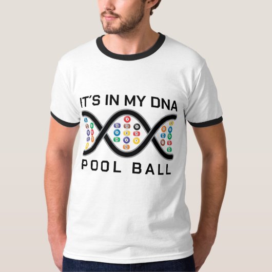 Het zit in mijn dna pool bal t-shirt (Voorkant)