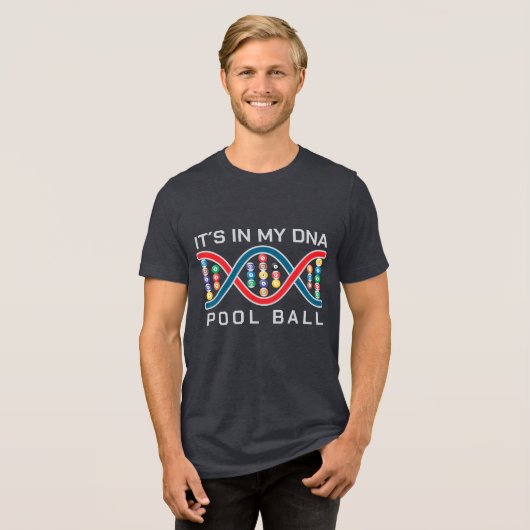 Het zit in mijn dna pool bal Tri-Blend shirt (Voorkant volledig)