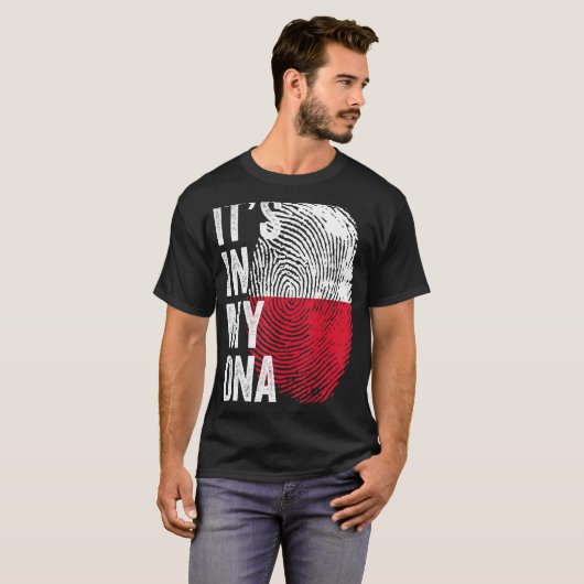 Het zit in mijn DNA Poolse vlag Polen voetbalteam T-shirt (Voorkant volledig)