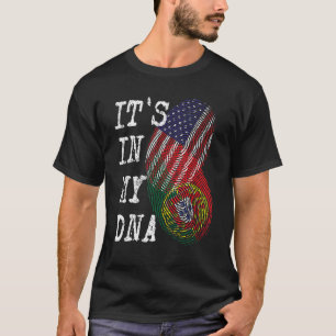 HET ZIT IN MIJN DNA Portugese Amerikaanse Vlag U T-shirt