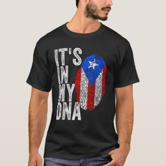 HET ZIT IN MIJN DNA Puerto Rico Flag Ricaanse Prid T-shirt