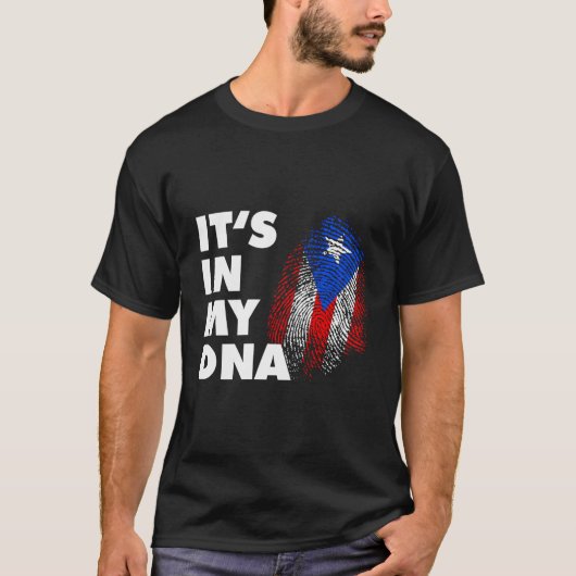Het zit in mijn DNA Puerto Rico vingerafdruk Boric T-shirt (Voorkant)