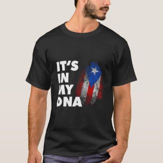 Het Zit In Mijn Dna Puerto Rico Vingerafdruk Boric T-shirt