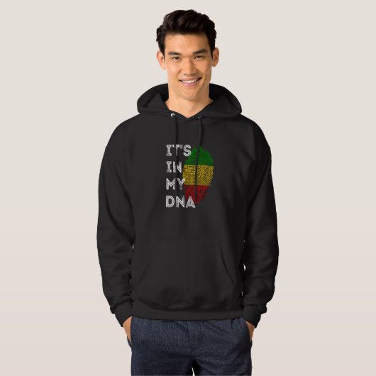 Het zit in mijn DNA Rasta Reggae Roots Jamaican Pr Hoodie (Voorkant volledig)