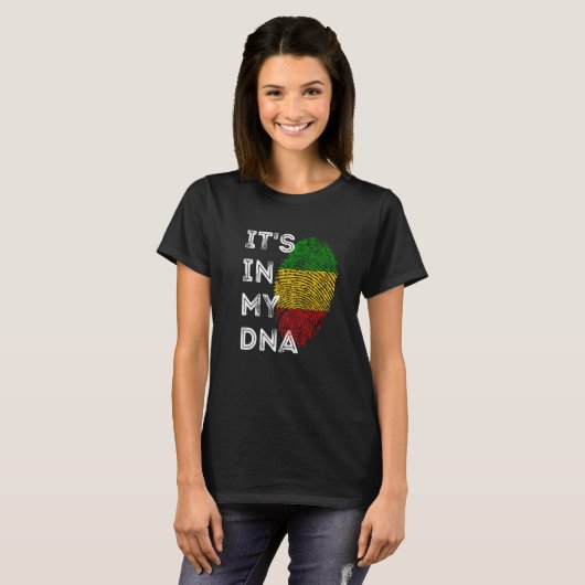 Het zit in mijn DNA Rasta Reggae Roots Jamaican Pr T-shirt (Voorkant volledig)