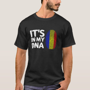 Het zit in mijn DNA Roemeense vlag Vingerafdruk Ro T-shirt