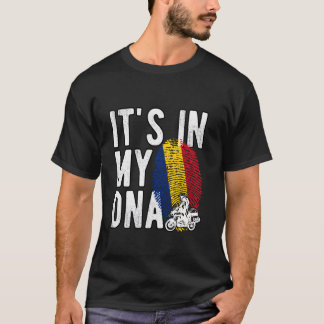 Het zit in Mijn DNA Roemenië Vlag Roemeense motorf T-shirt