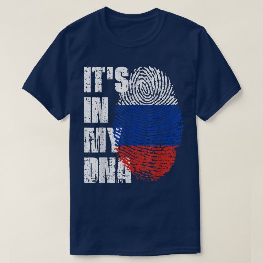 Het zit in mijn DNA Rusland Vlag Russisch T-shirt (Design voorkant)