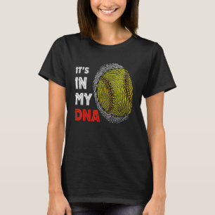 Het zit in mijn DNA Softball Sport Player vingeraf T-shirt