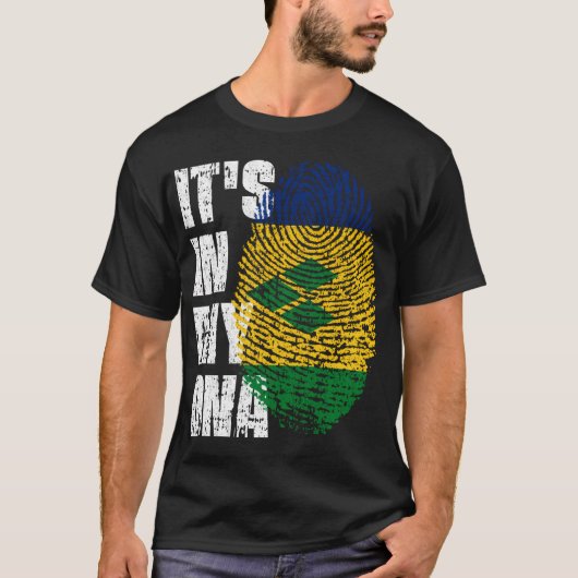 Het zit in mijn DNA St Vincent Grenadines vlag St  T-shirt (Voorkant)