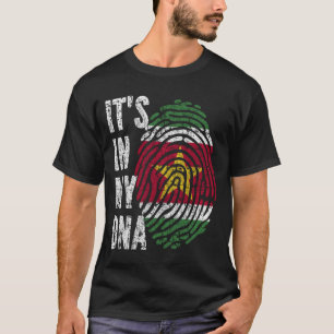 HET ZIT IN MIJN DNA Suriname Vlag Mannen Vrouwen K T-shirt