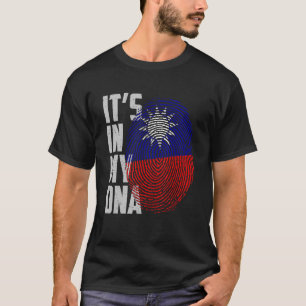 Het zit in mijn DNA Taiwan Taiwanese vlag Taiwan v T-shirt