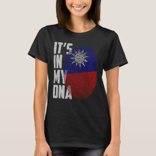 Het zit in mijn DNA Taiwan Taiwanese vlag Taiwan v T-shirt