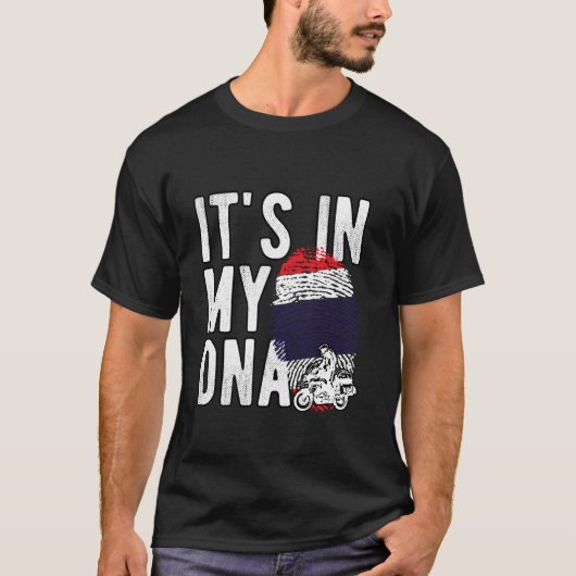 Het zit in Mijn DNA Thailand Vlag Thais motorrijde T-shirt (Voorkant)