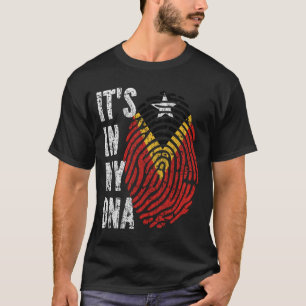 HET ZIT IN MIJN DNA Timor-Leste Vlag Mannen Vrouwe T-shirt