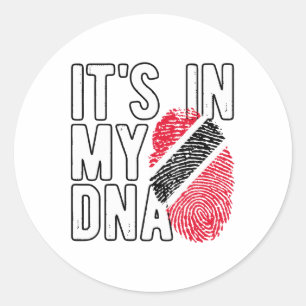 Het Zit In Mijn Dna Trinidad En Tobygo Vlag Trots Ronde Sticker