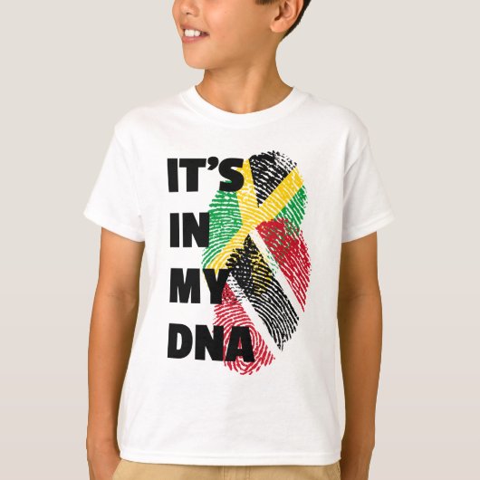 Het zit in mijn DNA - Trinidad & Jamaica Fingerpri T-shirt (Voorkant)