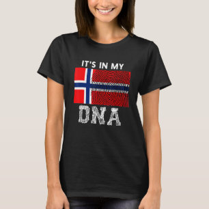 Het Zit In Mijn Dna Trots Noors Vingerafdruk Noorw T-shirt