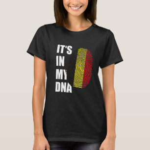 Het Zit In Mijn DNA Trots Vingerafdruk België Vlag T-shirt