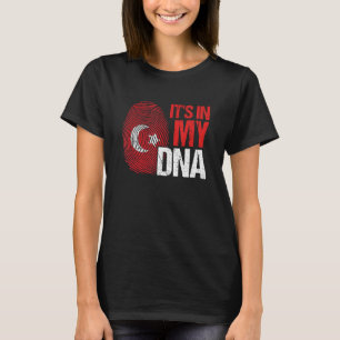 Het zit in mijn DNA Turkije vlag land vingerafdruk T-shirt