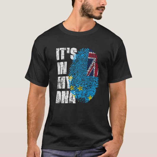 Het zit in mijn DNA Tuvalu Vlag Tuvaluaans T-shirt (Voorkant)