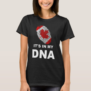 Het Zit In Mijn Dna Vingerafdruk Canada Land Vlagk T-shirt