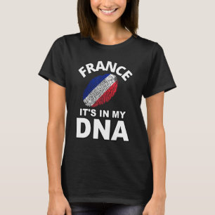 Het zit in mijn DNA Vingerafdruk Frankrijk Frans L T-shirt