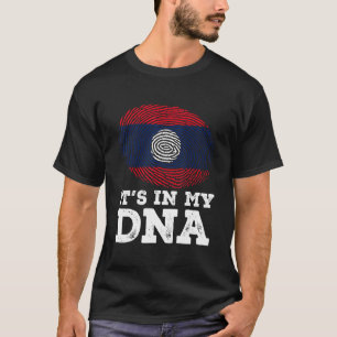 Het zit in mijn DNA-vingerafdruk Laos vlag patriot T-shirt