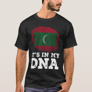 Het zit in mijn DNA-vingerafdruk Malediven vlag pa T-shirt