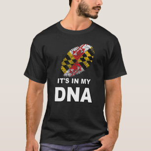 Het zit in mijn DNA-vingerafdruk Maryland State Fl T-shirt
