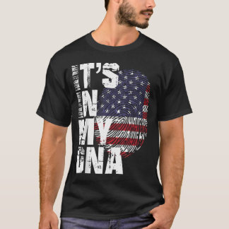 Het Zit In Mijn Dna Vingerafdruk Vlag Van De Vs Sp T-shirt