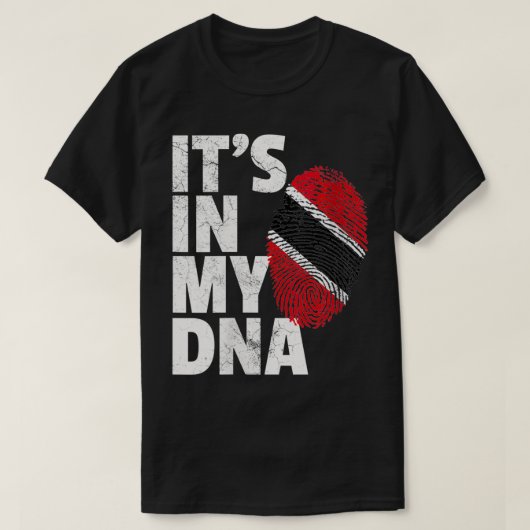 Het zit in mijn DNA-vlag Trinidad en Tobago T-shirt (Design voorkant)