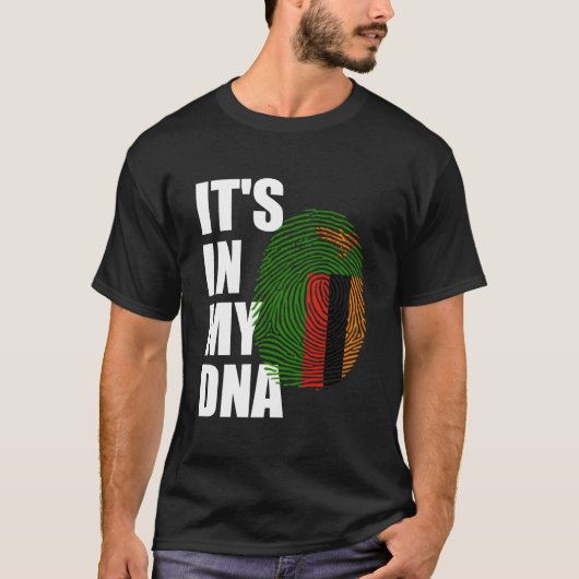 Het zit in mijn DNA Zambia Genetic Zambia Roots Za T-shirt (Voorkant)