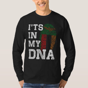 Het zit in mijn DNA Zambiaanse vingerafdruk Trots T-shirt