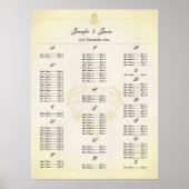 Het Zitplan van de bruiloft in de  Parchment Style Poster (Voorkant)