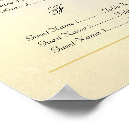 Het Zitplan van de bruiloft in de  Parchment Style Poster (Hoek)