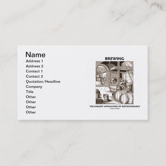 het zo snel mogelijk toepassen van de biotechnolog visitekaartje (Voorkant)