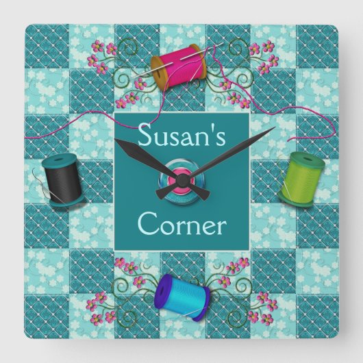 HET ZOEKEN SLOT - PERSONALIZE MET NAAM VIERKANTE KLOK (Voorkant)