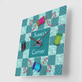 HET ZOEKEN SLOT - PERSONALIZE MET NAAM VIERKANTE KLOK (Hoek)