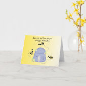 Het zoemen de Wensen van de Verjaardag van de Bij Kaart (Gele Bloem)