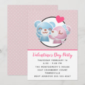 Het zoenen Beren Kutten Valentijnse  uitnodigen Kaart (Voorkant / Achterkant)