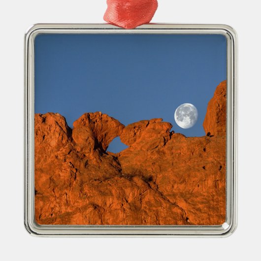 Het zoenen Camels Rock Formatie met Full Moon Metalen Ornament (Voorkant)