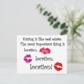 Het zoenen is als een vastgoedcitaat Liefde Quote Briefkaart (Staand voorkant)