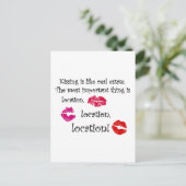 Het zoenen is als een vastgoedcitaat Liefde Quote Briefkaart (Staand voorkant)