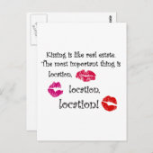 Het zoenen is als een vastgoedcitaat Liefde Quote Briefkaart (Voorkant / Achterkant)