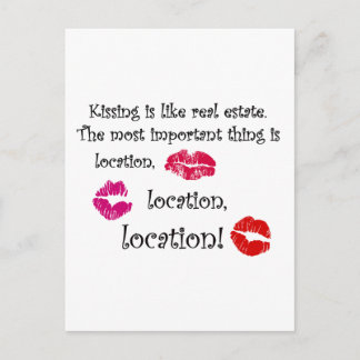 Het zoenen is als een vastgoedcitaat Liefde Quote Briefkaart